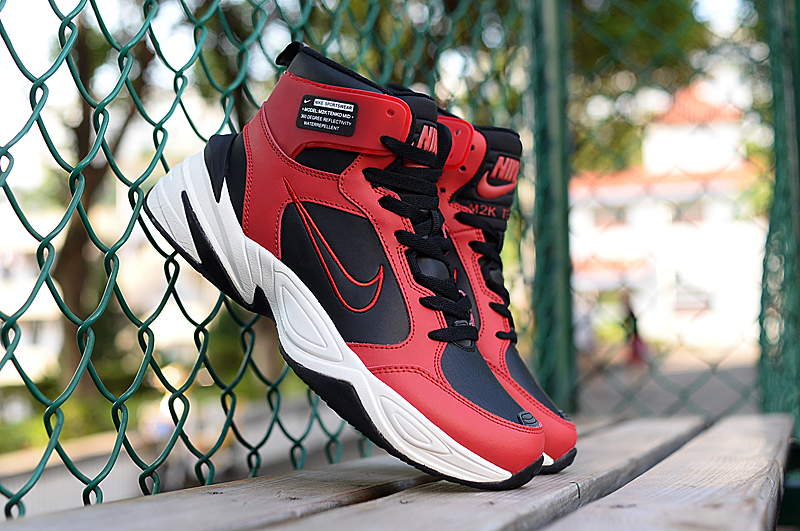 Nike M2K Tekno Mid Red Black White Shoes - Click Image to Close